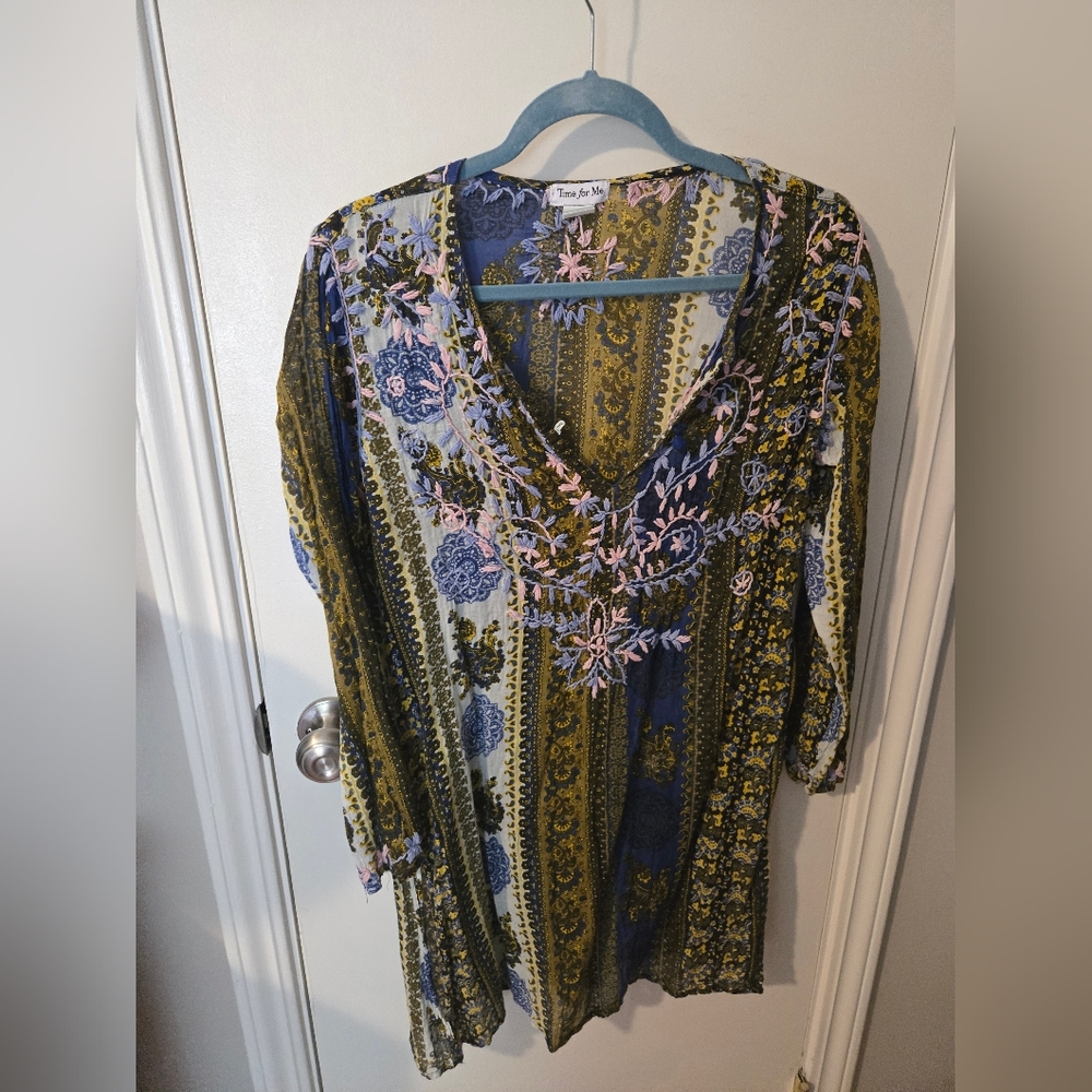 Tunic with Floral Embroidery